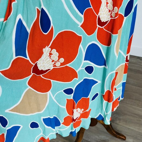 Mister Zimi Womens Bermuda Vintage Midi Dress Green Floral Size 14 - Picture 4 of 8